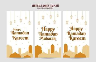 Ramadan Kareem Vertical Web Banner Space Area and Background vector