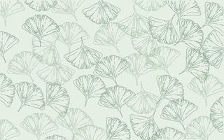Ginkgo leaves gray outline seamless pattern. Ginkgo biloba poster background, nature inspired, elegant art print. Botanical decorative design, vector illustration for spa, wellness, fabric, fashion