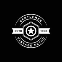 Vintage Retro Badge for Gentleman Cloth Apparel Logo Design Symbol vector