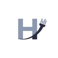 Letter H Brush and Paint with Minimalist Design Style vector