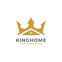 King House Icon. Crown and House for Real Estate or Home Loan Business Logo Design Inspiration vector