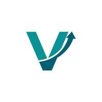 Initial Letter V Arrow Up Logo Symbol. Good for Company, Travel, Start up, Logistic and Graph Logos vector