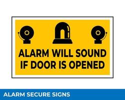 Notice Emergency Exit Only Alarm Will Sound When Door is Opened Sign In Vector, Easy To Use And Print Design Templates vector