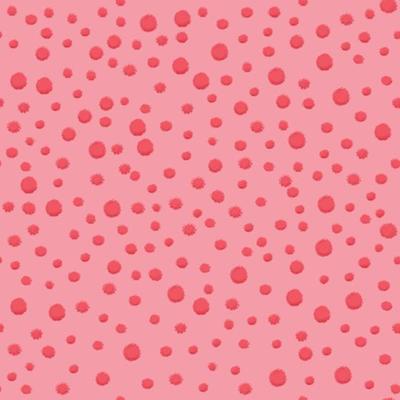 dots with texture effect of pink chalk or crayon seamless pattern in cute style