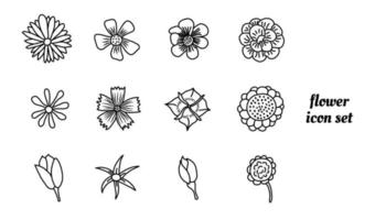 Flower icon set vector