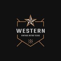 Classic Vintage Retro Label Badge for Western Country Texas Logo Design Inspiration vector