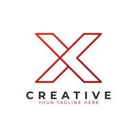 Initial Letter X line logo design. Geometric Line Style. Graphic alphabet symbol. Usable for Business and Branding Logos. Flat Vector Logo Design Ideas Template Element. Eps10 Vector