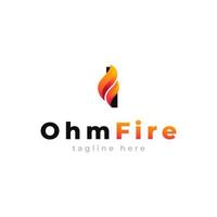 Initial Letter I with Flame Fire Logo Design Inspiration vector