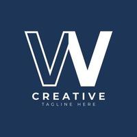 Creative Initial Letter W Logo Design. White Shape Circle Line Style. Usable for Business and Branding Logos. Flat Vector Logo Design Ideas Template Element.
