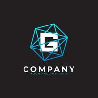 Abstract Initial Letter G Inside Linked Polygon Connect Network Logo. Usable for Business and Technology Logos. Flat Vector Logo Design Ideas Template Element. Eps10 Vector