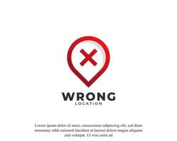 Wrong Location Icon. Cross Pin Logo Design Template Element vector