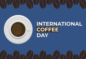 ilustración de diseño plano de las plantillas del día internacional del café, diseño adecuado para carteles, fondos, tarjetas de felicitación, temática del día internacional del café vector