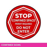 Caution Confined Space Do Not Enter Without Permission Sign In Vector,  Easy To Use And Print Design Templates vector