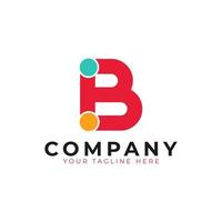 Creative Abstract Initial Letter B Logo. Colorful Rounded Line with Dots. Usable for Business and Branding Logos. Flat Vector Logo Design Ideas Template Element. Eps10 Vector