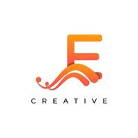 Corporation Initial E Letter Logo With Creative Swoosh Liquid Gradient Color, Vector Template Element