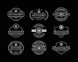 Set of Vintage Retro Badge for Gentleman Cloth Apparel Logo Design Symbol vector