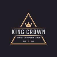 Classic Vintage Retro Label Badge for Luxury Golden King Crown Royal Logo Design Inspiration vector