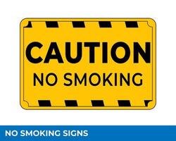 Warning No Smoking Area Signs In Vector, Easy To Use And Print Design Templates vector