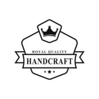 Vintage Retro for Royal Quality Handcraft Badges Logo Design Template Element vector