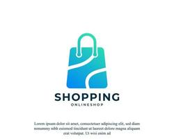 Shopping bag icon. Geometric Shape with Colorful Logo. Suitable for online shop logos vector