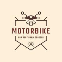 Classic Vintage Retro Label Badge Emblem Motorbike and Scooter Rental Logo Design Inspiration vector