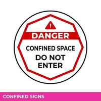 Caution Confined Space Do Not Enter Without Permission Sign In Vector,  Easy To Use And Print Design Templates vector