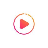 Play Video Music with Circle Icon Logo Design Template Element vector