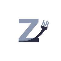 Letter Z Brush and Paint with Minimalist Design Style vector