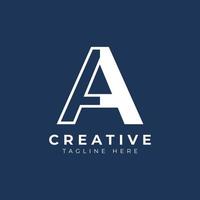 Creative Initial Letter A Logo Design. White Shape Circle Line Style. Usable for Business and Branding Logos. Flat Vector Logo Design Ideas Template Element.