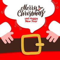 Secret Santa Claus cards set. Merry Christmas and Happy New Year banner  template or invitation with white beard and moustache, red Santa suit and  bag with gifts. Flat vector illustration. 4892189 Vector