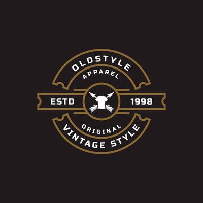 Vintage Retro Badge for Clothing Apparel Old style Logo Emblem Design Symbol