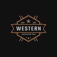 Classic Vintage Retro Label Badge for Western Country Texas Logo Design Inspiration vector