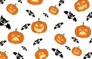 Illustration Vector Graphic Of Seamless Halloween Pumpkin Pattern Background, Design Suitable For Halloween Day