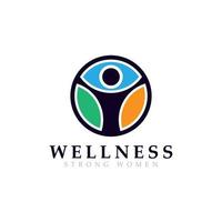 Creative Colorful Woman Wellness and Healthy Logo Design Inspiration vector