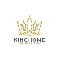 King House Icon. Crown and House for Real Estate or Home Loan Business Logo Design Inspiration vector