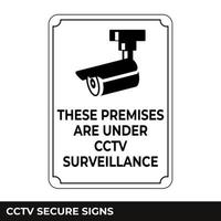 Cctv, Alarm, Monitored And 24 Hour Video Camera Surveillance Sign In Vector, Easy To Use And Print Design Templates vector