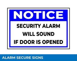 Notice Emergency Exit Only Alarm Will Sound When Door is Opened Sign In Vector, Easy To Use And Print Design Templates vector