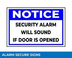 Notice Emergency Exit Only Alarm Will Sound When Door is Opened Sign In Vector, Easy To Use And Print Design Templates vector