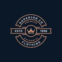 insignia retro vintage para ropa original ropa denim jeans marco logotipo emblema diseño símbolo vector