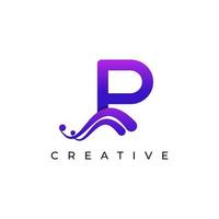 Corporation Initial P Letter Logo With Creative Swoosh Liquid Gradient Color, Vector Template Element