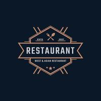 Classic Vintage Retro Label Badge for Restaurant and Cafe Logo Design Inspiration vector