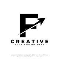 letra inicial f flecha creativa artística hacia arriba logotipo de forma. utilizable para logotipos comerciales y de marca. vector