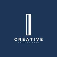 Creative Initial Letter I Logo Design. White Shape Circle Line Style. Usable for Business and Branding Logos. Flat Vector Logo Design Ideas Template Element.