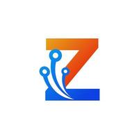 Initial Letter Z Technology Logo Design Template Element vector