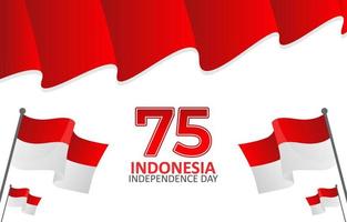 ilustración gráfica vectorial de las tarjetas de felicitación y carteles del 75º día de la independencia de Indonesia, diseño adecuado para el día de la independencia de Indonesia vector