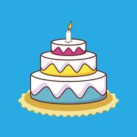 Birthday cake illustration flat design, perfect for birthday or celebration themed designs vector