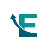 Initial Letter E Arrow Up Logo Symbol. Good for Company, Travel, Start up, Logistic and Graph Logos vector