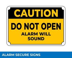 Notice Emergency Exit Only Alarm Will Sound When Door is Opened Sign In Vector, Easy To Use And Print Design Templates vector