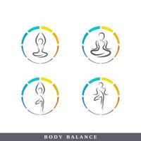 Body Balance of Fitness and Wellness Vector Logo Design Template Element