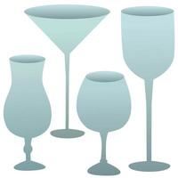 Cocktail glass set. vector